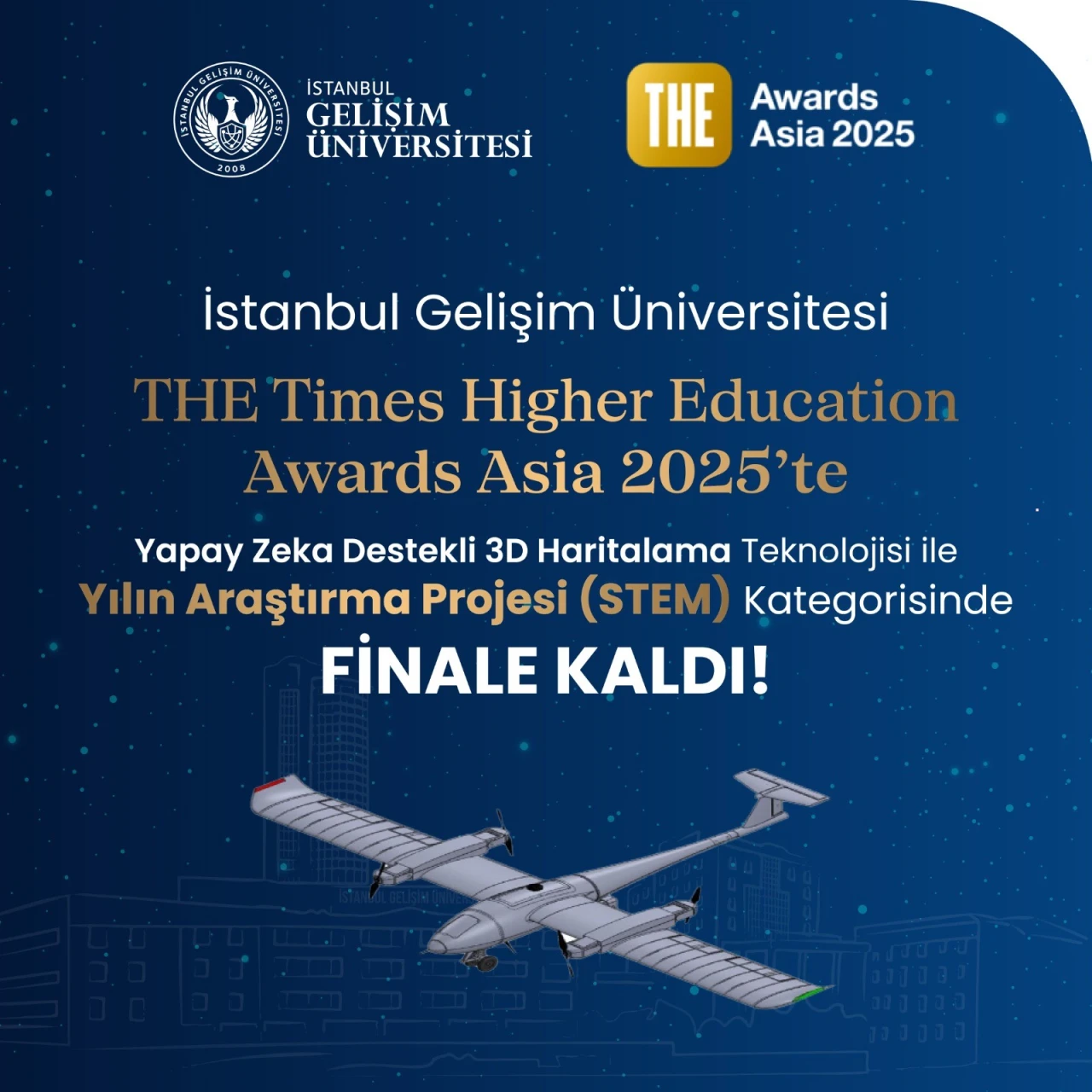 İstanbul Gelişim Üniversitesi, THE Awards Asia 2025’te finale kaldı!